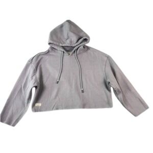 Simply Southern Cropped Hoodie Gray Pullover Sweatshirt Size M